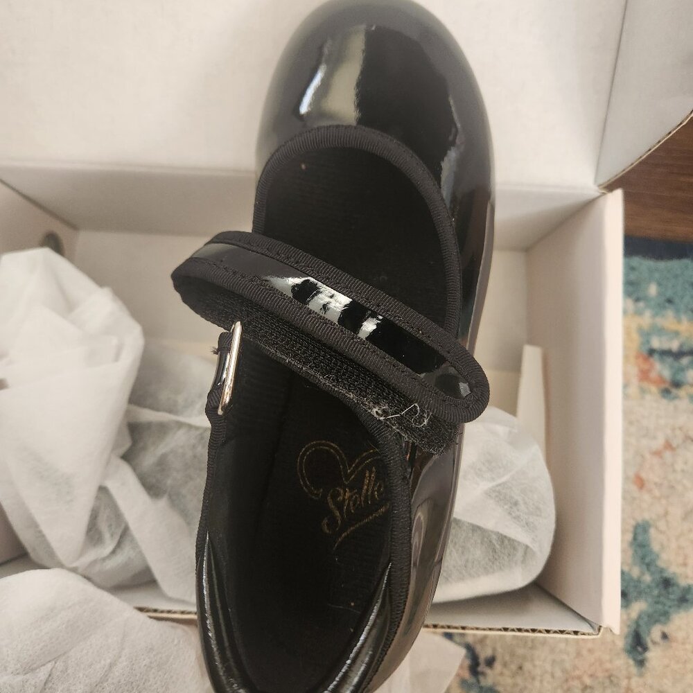 Stelle Tap Shoes for Girls/Boys Dance Shoes for Kid sz 11ML, shiny black